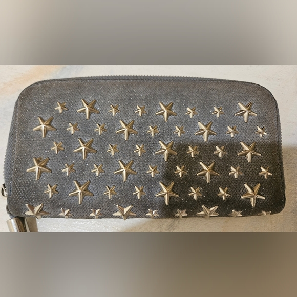 Jimmy Choo Star-Studded Grey Clutch